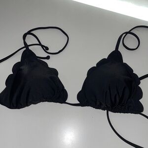 Express Swim Bikini Top Scalloped Hem Padded Neck and Back Tie Swim Top